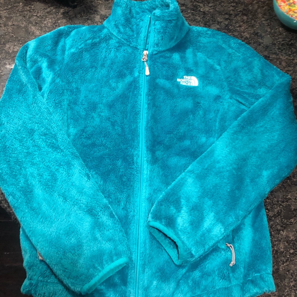 Teal Northface zips up fleece